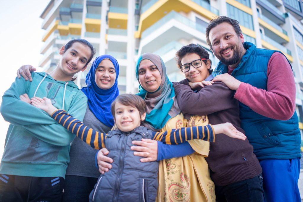 real muslim family on city street portrait 2023 11 27 05 05 07 utc