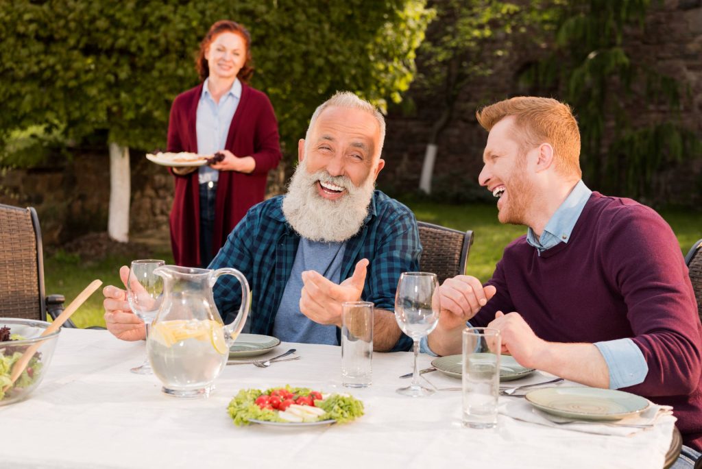 selective focus of happy men having conversation w 2023 11 27 05 18 01 utc
